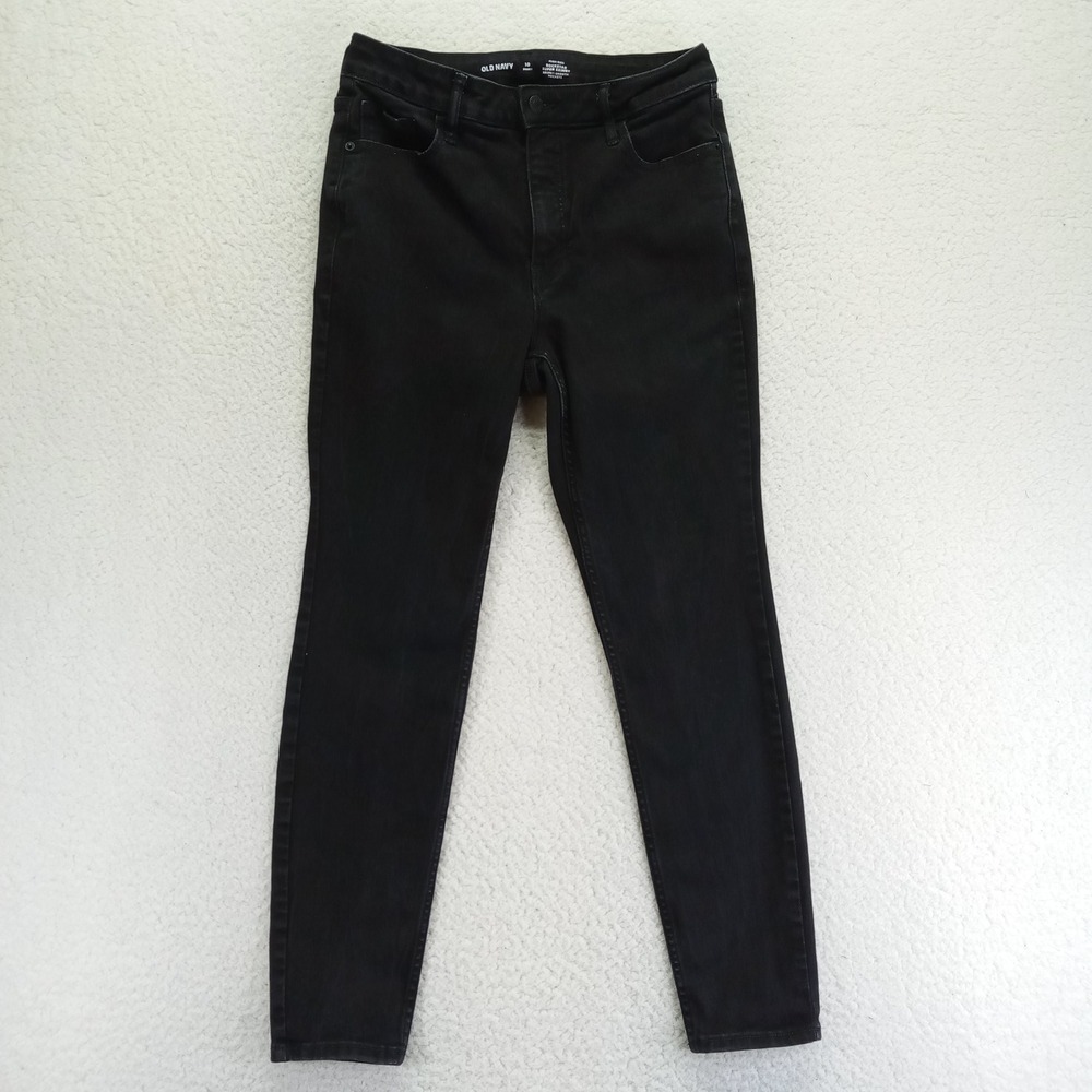 Old Navy Rockstar‎ Super Skinny Jeans Womens 10 Short Black High Rise Stretch